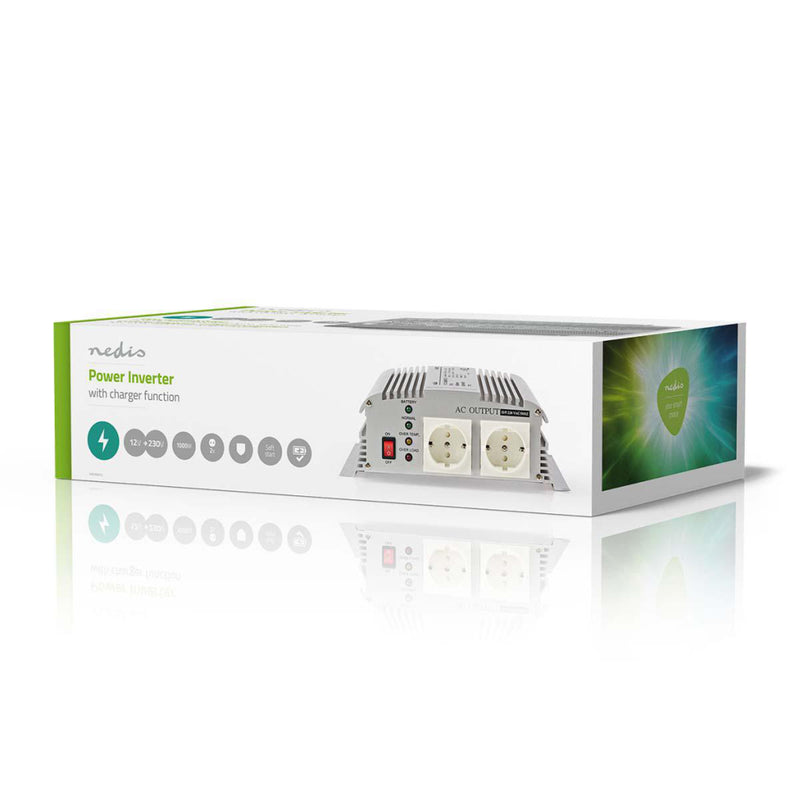 Nedis PIMS1000C12 Stroomomvormer Gemodificeerde Sinusgolf 12 V Dc - 230 V Ac 1000 W 2x Schuko-uitga