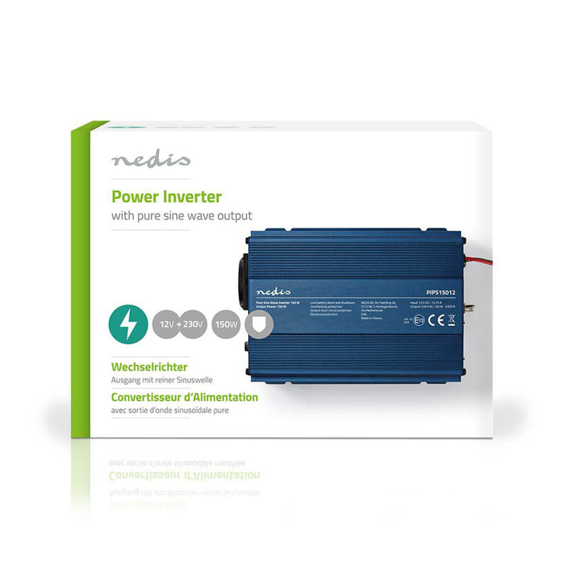 Nedis PIPS15012 Stroomomvormer Zuivere Sinusgolf 12 V Dc - 230 V Ac 150 W 1x Schuko-uitgang
