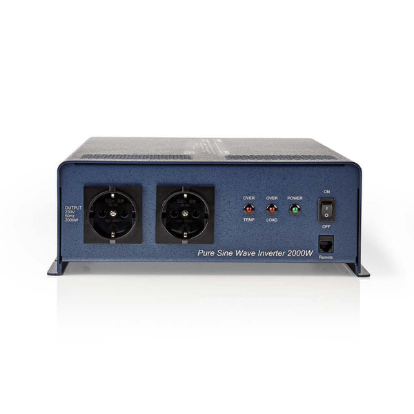 Nedis PIPS200012 Stroomomvormer Zuivere Sinusgolf 12 V Dc - 230 V Ac 2000 W 2x Schuko-uitgang