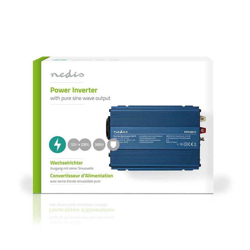 Nedis PIPS30012 Stroomomvormer Zuivere Sinusgolf 12 V Dc - 230 V Ac 300 W 1x Schuko-uitgang
