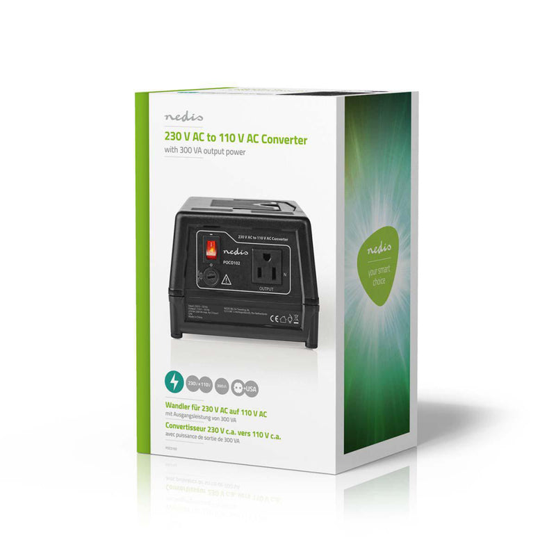 Nedis POCO102 Stroomomvormer 230 V Ac - 110v Ac 300 W Earthed Usa-uitgang