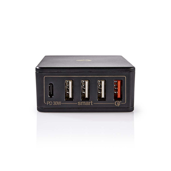 Nedis WCPD30W120BK Thuislader 3,0 A Usb (qc) / Usb-c / 3x Usb-a Power Delivery 30 W Zwart