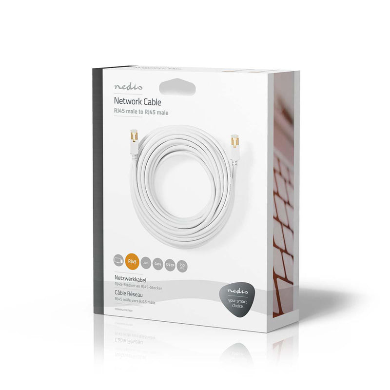 Nedis CCBW85221WT200 Netwerkkabel Cat6 S/ftp Rj45 (8p8c) Male - Rj45 (8p8c) Male 20 M Wit