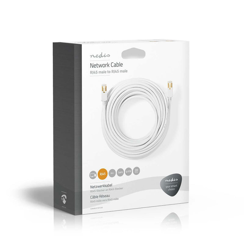 Nedis CCBW85221WT200 Netwerkkabel Cat6 S/ftp Rj45 (8p8c) Male - Rj45 (8p8c) Male 20 M Wit