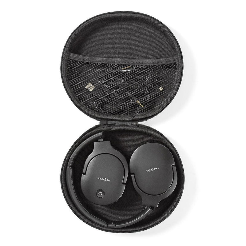 Nedis HPBT2260BK Draadloze Hoofdtelefoon Bluetooth® Over-ear Actieve Ruisonderdrukking (anc) Zwart