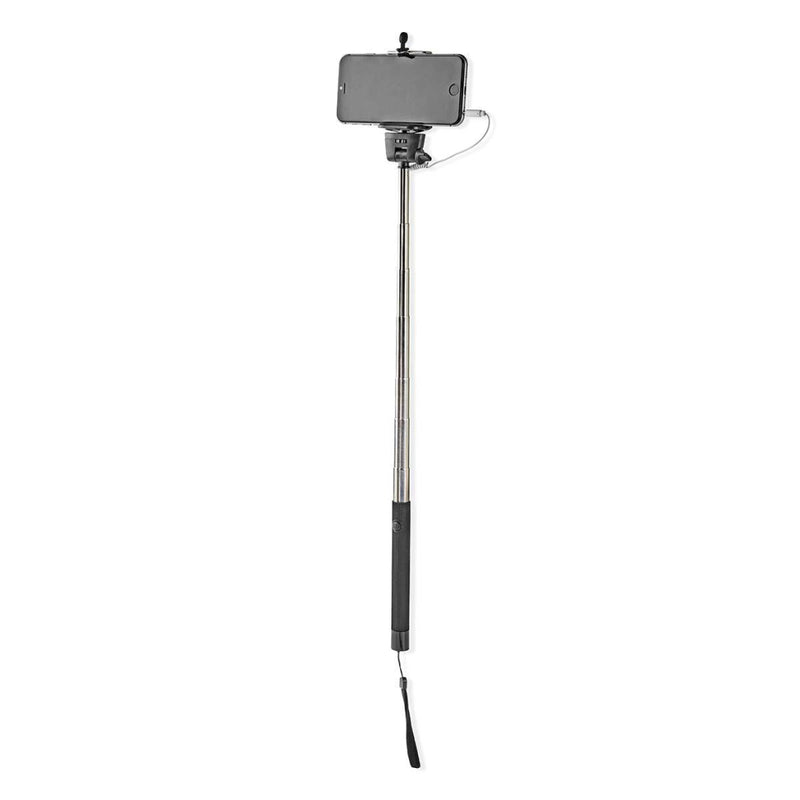 Nedis SEST100BK Uitschuifbare Selfiestick Bedrade Sluiterknop Antislip Handgreep Veiligheidskoord