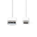 Nedis CCGW60600WT10 Usb-kabel Usb 2.0 Usb-a Male Usb-c&trade; Male 480 Mbps Vernikkeld 1.00 M Rond