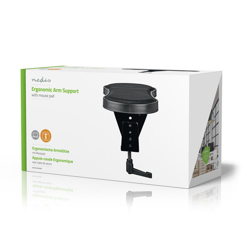 Nedis ERGOCAR200BK Ergonomische Armsteun Draai- En Kantelbaar Bureau Met Muismat Zwart