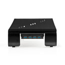 Nedis ERGOMFSU3400BK Ergonomische Multifunctionele Monitorstandaard Usb 3.0 Hub 4-poorts Zwart