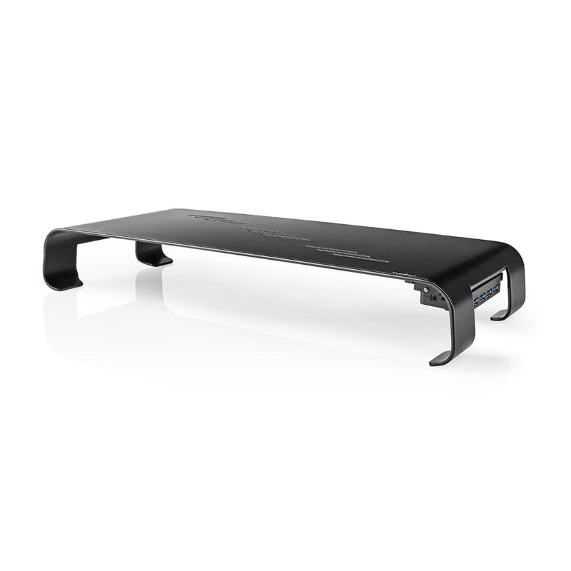 Nedis ERGOMFSU3400BK Ergonomische Multifunctionele Monitorstandaard Usb 3.0 Hub 4-poorts Zwart