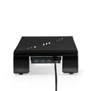Nedis ERGOMFSU3400BK Ergonomische Multifunctionele Monitorstandaard Usb 3.0 Hub 4-poorts Zwart
