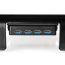 Nedis ERGOMFSU3400BK Ergonomische Multifunctionele Monitorstandaard Usb 3.0 Hub 4-poorts Zwart