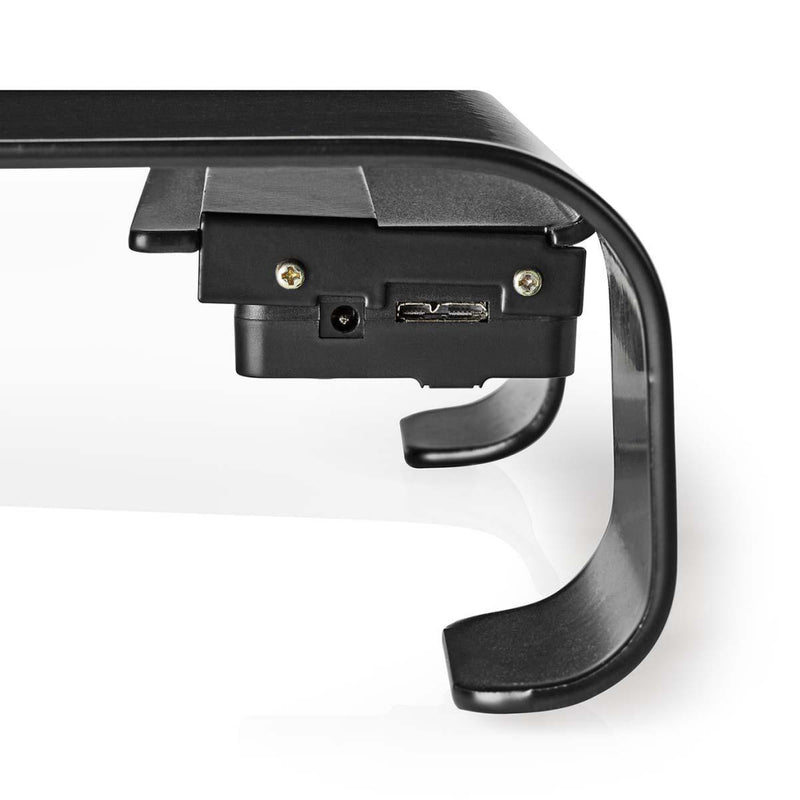 Nedis ERGOMFSU3400BK Ergonomische Multifunctionele Monitorstandaard Usb 3.0 Hub 4-poorts Zwart