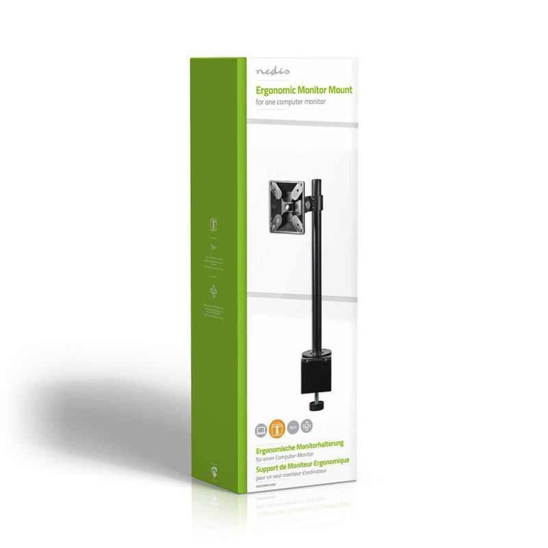 Nedis ERGOSMM100BK Ergonomische Monitorbeugel Eén Monitor-arm Draai- En Kantelbaar Zwart