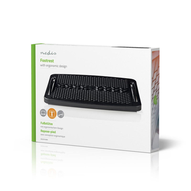 Nedis ERGOFR100BK Voetsteun Ergonomisch Kunststof Zwart