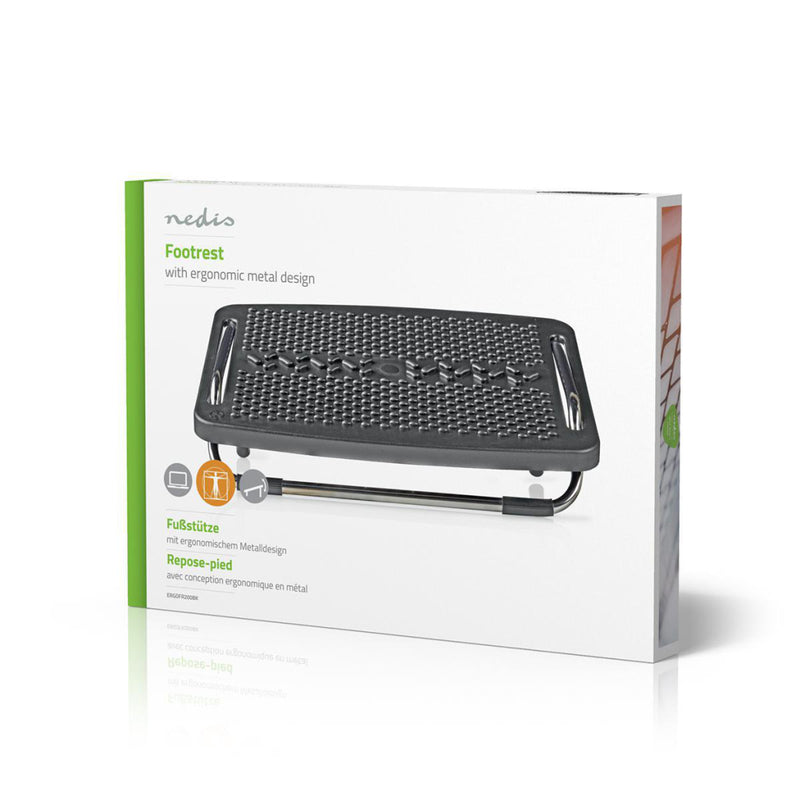 Nedis ERGOFR200BK Voetsteun Ergonomisch Metaal Zwart