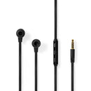 Nedis HPWD5020BK Wired Headphones 1.2m Flat Cable In-ear Built-in Microphone Aluminium Black