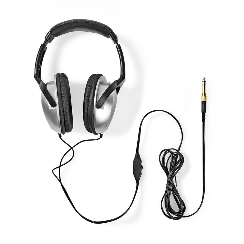Nedis HPWD1200BK Over-ear Koptelefoon Bedraad 2,70 M Zilver/zwart