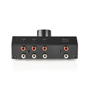 Nedis ASWI2403BK Analoge Audio-switch 3 Poort(en) Input: 3x (2x Rca Female) Output: 1x (2x Rca Fema