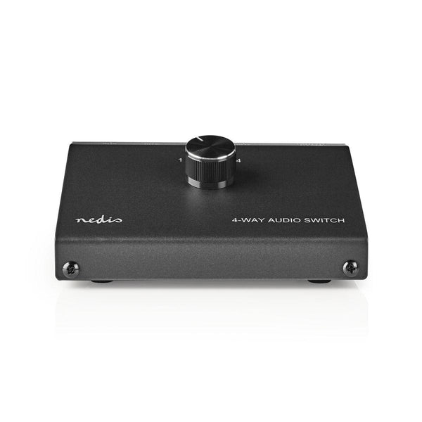 Nedis ASWI2404BK Analoge Audio Switch 3,5 Mm Female + 3x (2x Rca Female) - 2x Rca Female Zwart