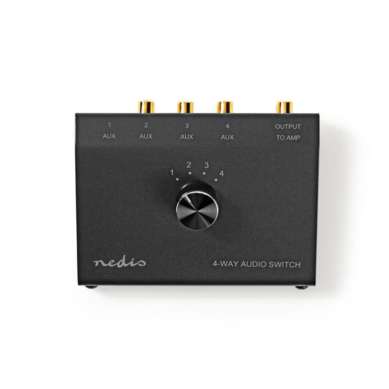 Nedis ASWI2404BK Analoge Audio Switch 3,5 Mm Female + 3x (2x Rca Female) - 2x Rca Female Zwart