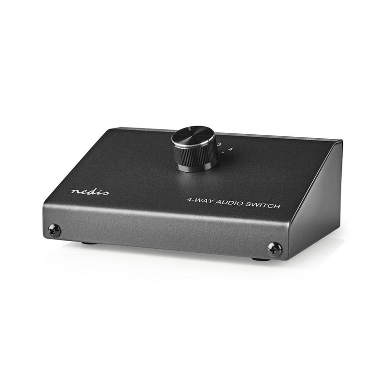 Nedis ASWI2404BK Analoge Audio Switch 3,5 Mm Female + 3x (2x Rca Female) - 2x Rca Female Zwart