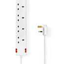 Nedis EXS630G1WT Stekkerdoos Uk / Type-g 6-wegs 3.00 M 3120 W 13 A Soort Aarding: Uk Plug Aardpen 2