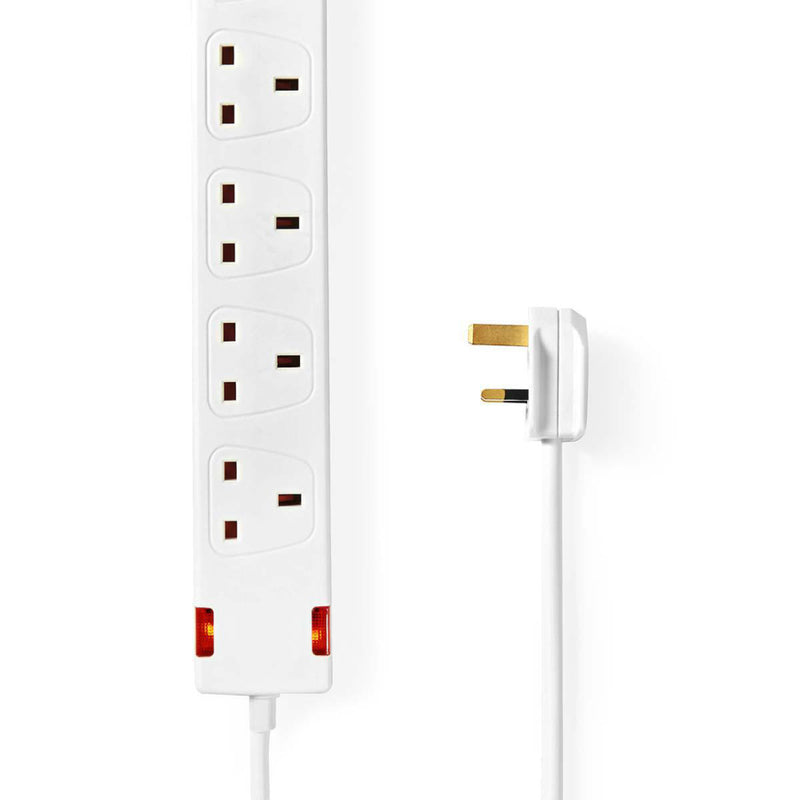 Nedis EXS630G1WT Stekkerdoos Uk / Type-g 6-wegs 3.00 M 3120 W 13 A Soort Aarding: Uk Plug Aardpen 2