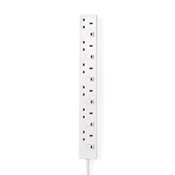 Nedis EXS630G2WT Stekkerdoos Uk / Type-g 6-wegs 3.00 M 3120 W 13 A Soort Aarding: Uk Plug Aardpen 2