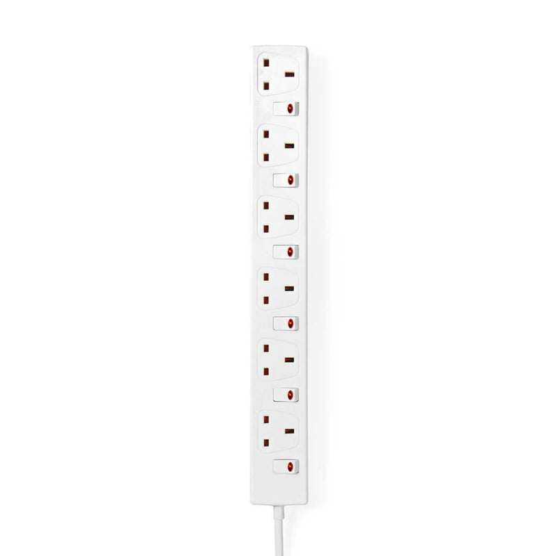 Nedis EXS630G2WT Stekkerdoos Uk / Type-g 6-wegs 3.00 M 3120 W 13 A Soort Aarding: Uk Plug Aardpen 2