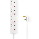 Nedis EXS630G2WT Stekkerdoos Uk / Type-g 6-wegs 3.00 M 3120 W 13 A Soort Aarding: Uk Plug Aardpen 2