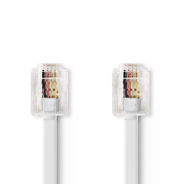 Nedis TCGB90200WT20 Telecomkabel Rj11 (6p4c) Female - Rj11 (6p4c) Female Plat 2,00 M Wit