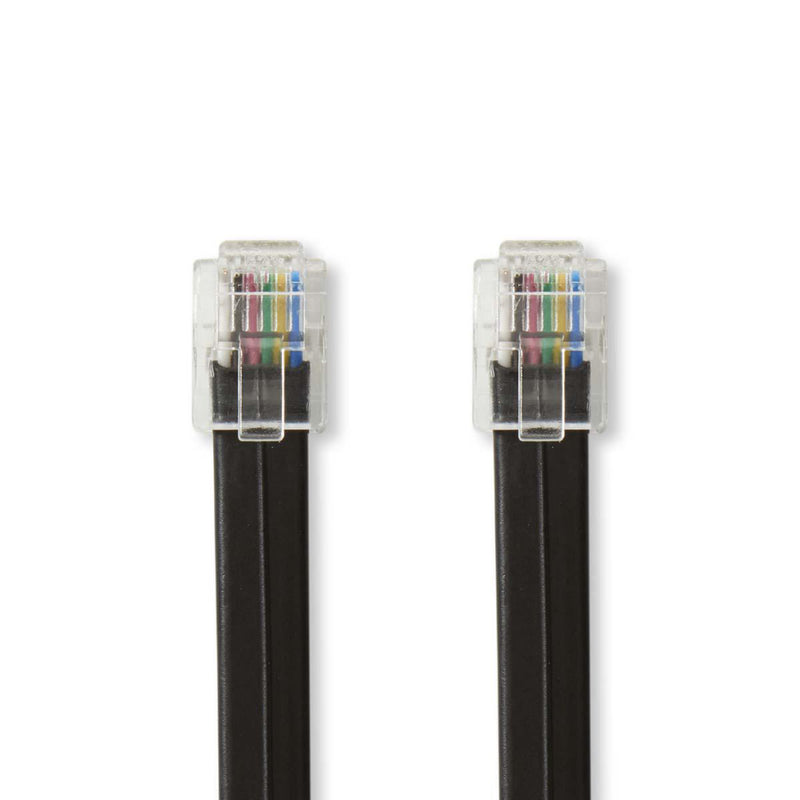 Nedis TCGP90300BK10 Telecomkabel Rj12 (6p6c) Male - Rj12 (6p6c) Male 1,00 M Zwart