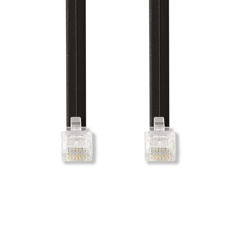 Nedis TCGP90300BK10 Telecomkabel Rj12 (6p6c) Male - Rj12 (6p6c) Male 1,00 M Zwart