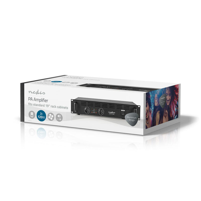 Nedis AAMP16100BK Pa-versterker 2x 120 W 19"