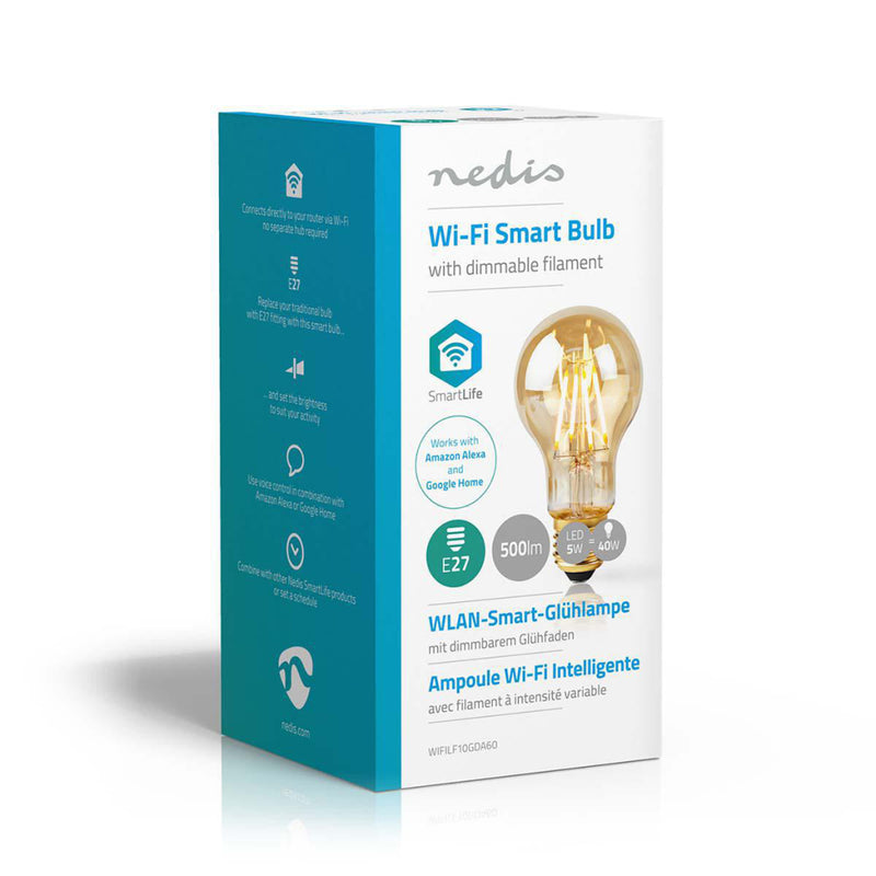 Nedis WIFILF10GDA60 Wi-fi Smart Led-lamp Met Filament E27 A60 5 W 500 Lm