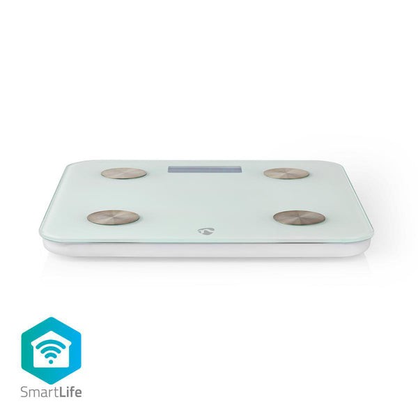 Nedis WIFIHS10WT Wi-fi Smart Personenweegschaal Bmi, Vet-, Water-, Bot-, Spieren-, Eiwitgehalte Geh