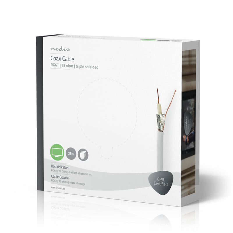 Nedis CSBG4010WT250 Coaxkabel Rg6t 25,0 M Giftbox Wit