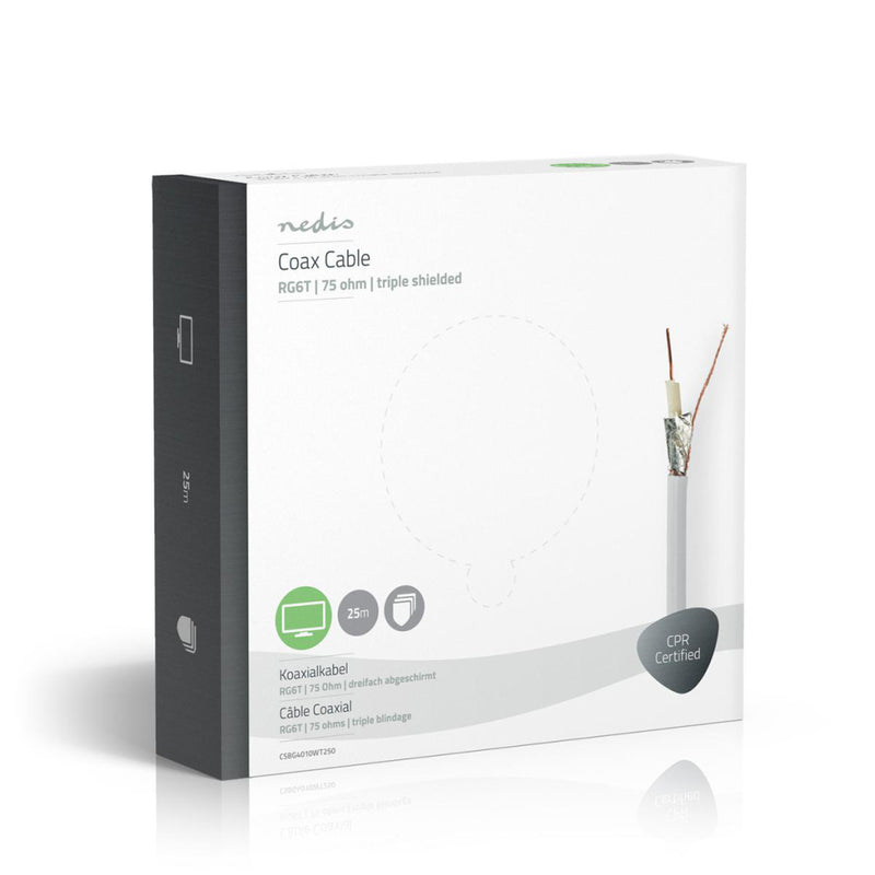 Nedis CSBG4010WT250 Coaxkabel Rg6t 25,0 M Giftbox Wit