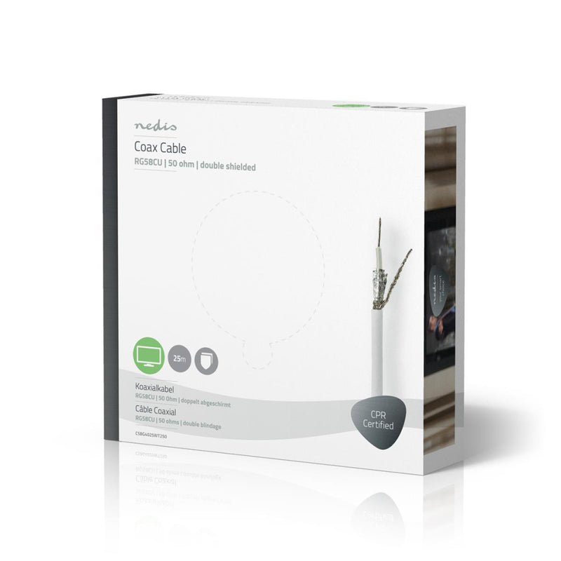 Nedis CSBG4025WT250 Coaxkabel Rg58cu 25,0 M Giftbox Wit