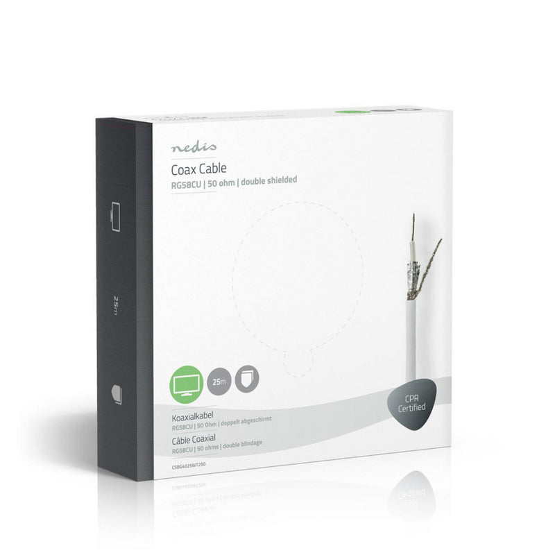Nedis CSBG4025WT250 Coaxkabel Rg58cu 25,0 M Giftbox Wit