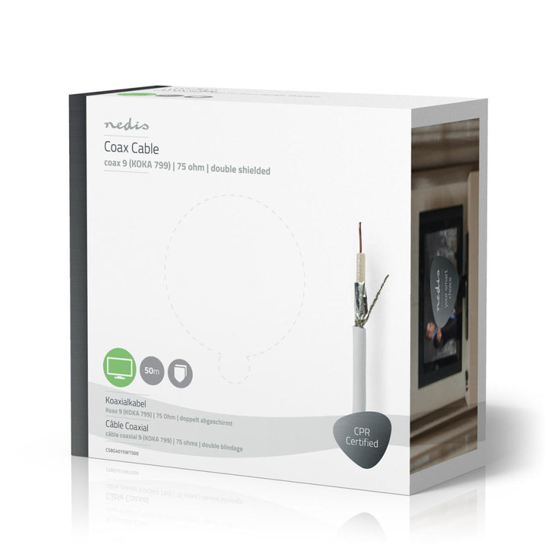 Nedis CSBG4015WT500 Coaxkabel Coax 9 (koka 799) 50,0 M Giftbox Wit