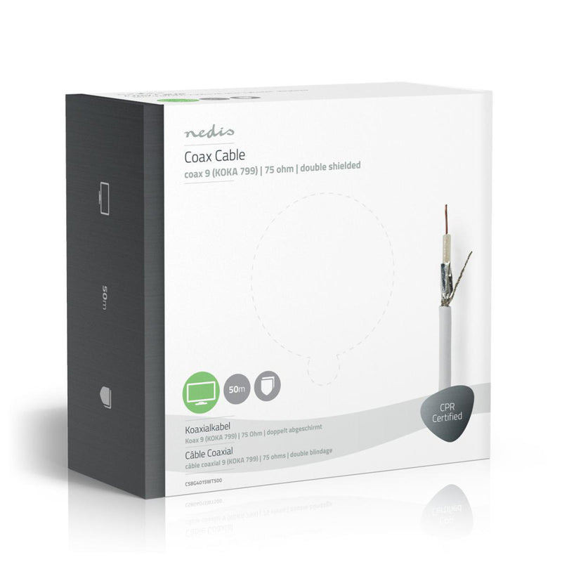 Nedis CSBG4015WT500 Coaxkabel Coax 9 (koka 799) 50,0 M Giftbox Wit