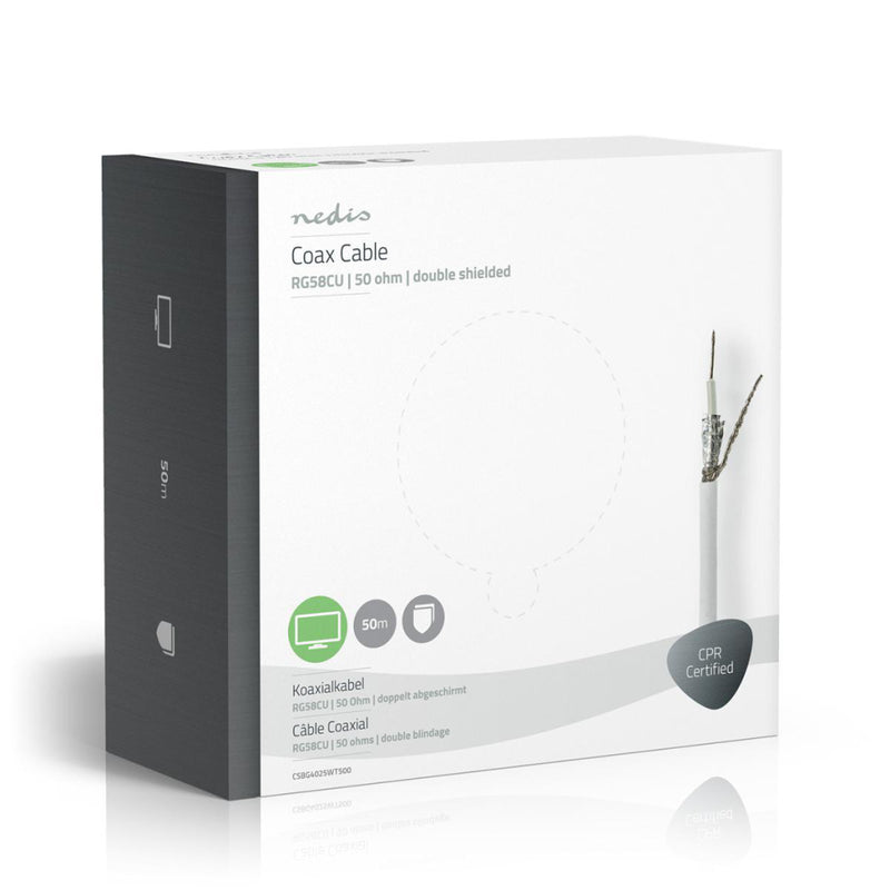 Nedis CSBG4025WT500 Coaxkabel Rg58cu 50,0 M Giftbox Wit