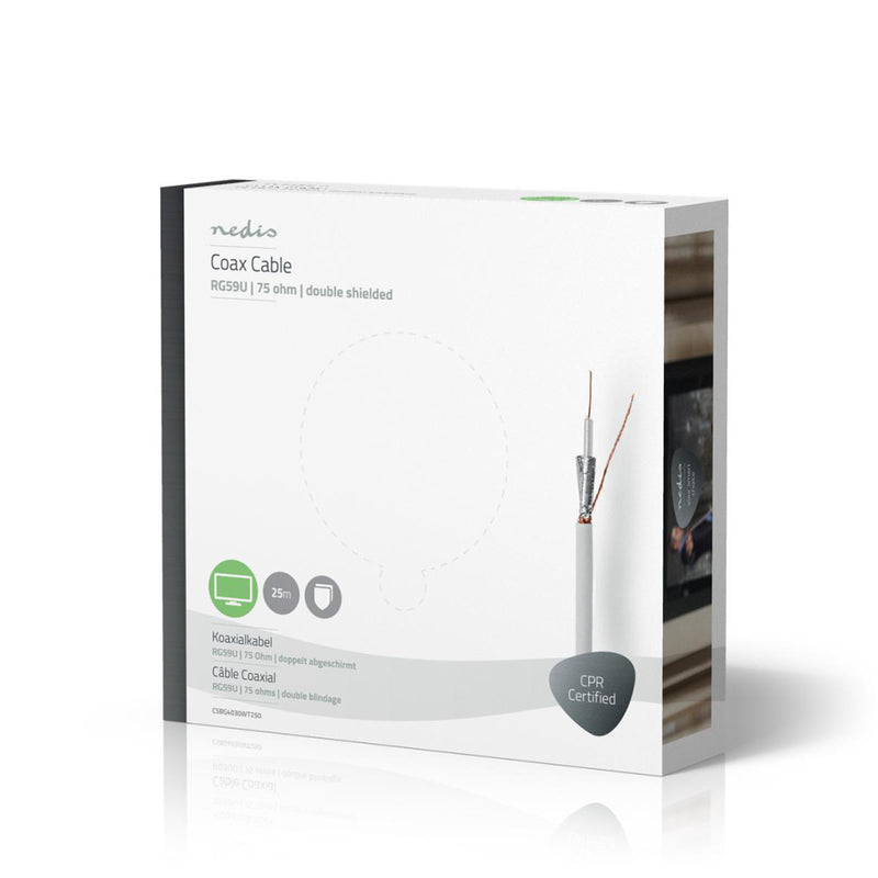 Nedis CSBG4030WT250 Coaxkabel Rg59u 25,0 M Giftbox Wit