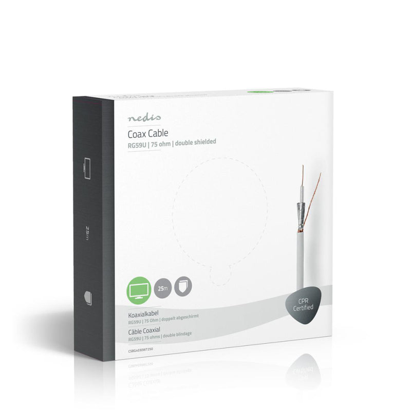 Nedis CSBG4030WT250 Coaxkabel Rg59u 25,0 M Giftbox Wit