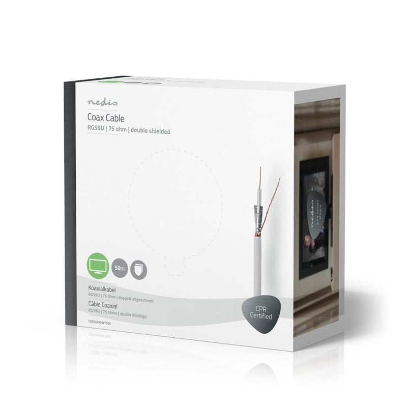 Nedis CSBG4030WT500 Coaxkabel Rg59u 50,0 M Giftbox Wit