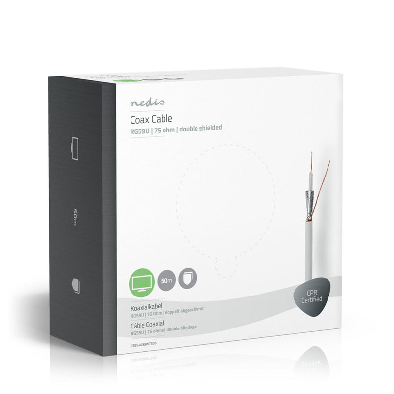Nedis CSBG4030WT500 Coaxkabel Rg59u 50,0 M Giftbox Wit