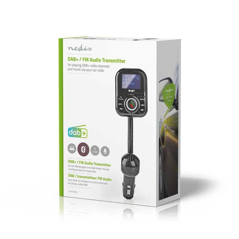 Nedis CATR300BK Dab+/fm-zender Voor De Auto Bluetooth&reg; Microsd-kaartslot Handsfree Bellen 2x Us