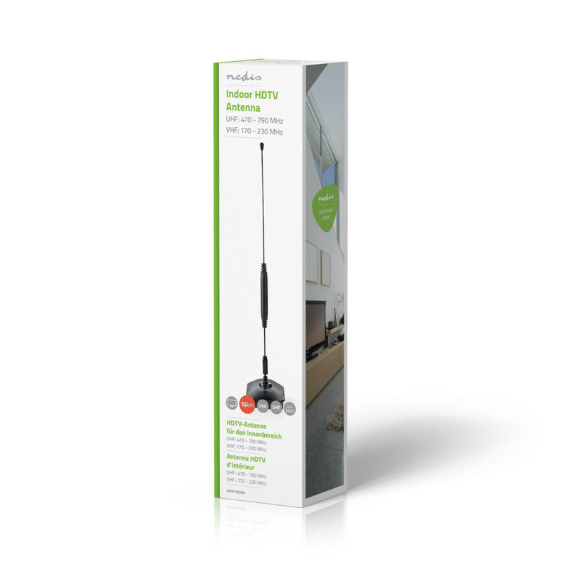 Nedis ANIR1502BK Hdtv-antenne Voor Binnen 0 - 15 Km Versterking 22 Db Vhf / Uhf Zwart